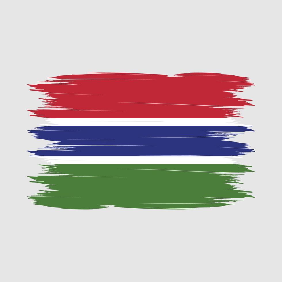 Gambia Flag Brush Vector