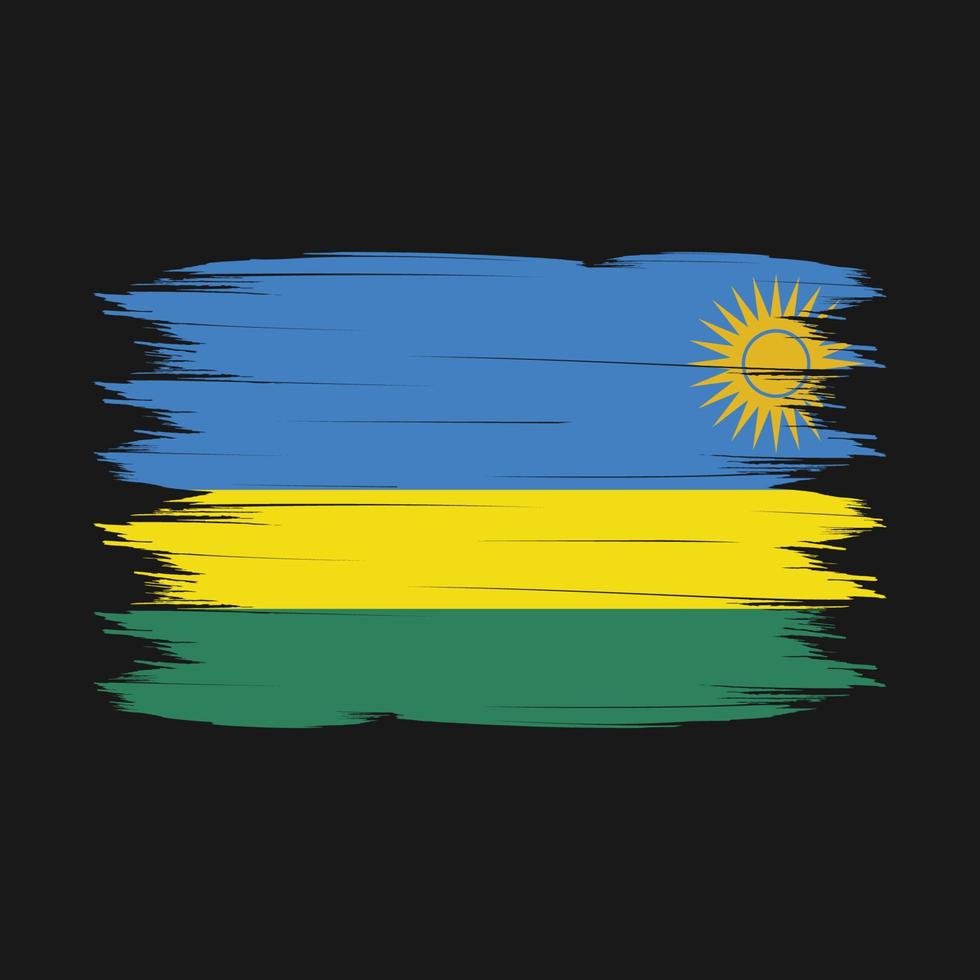 Rwanda Flag Brush Vector
