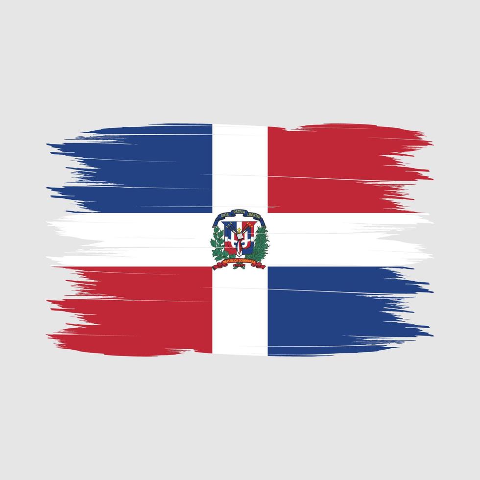 vector de pincel de bandera de república dominicana