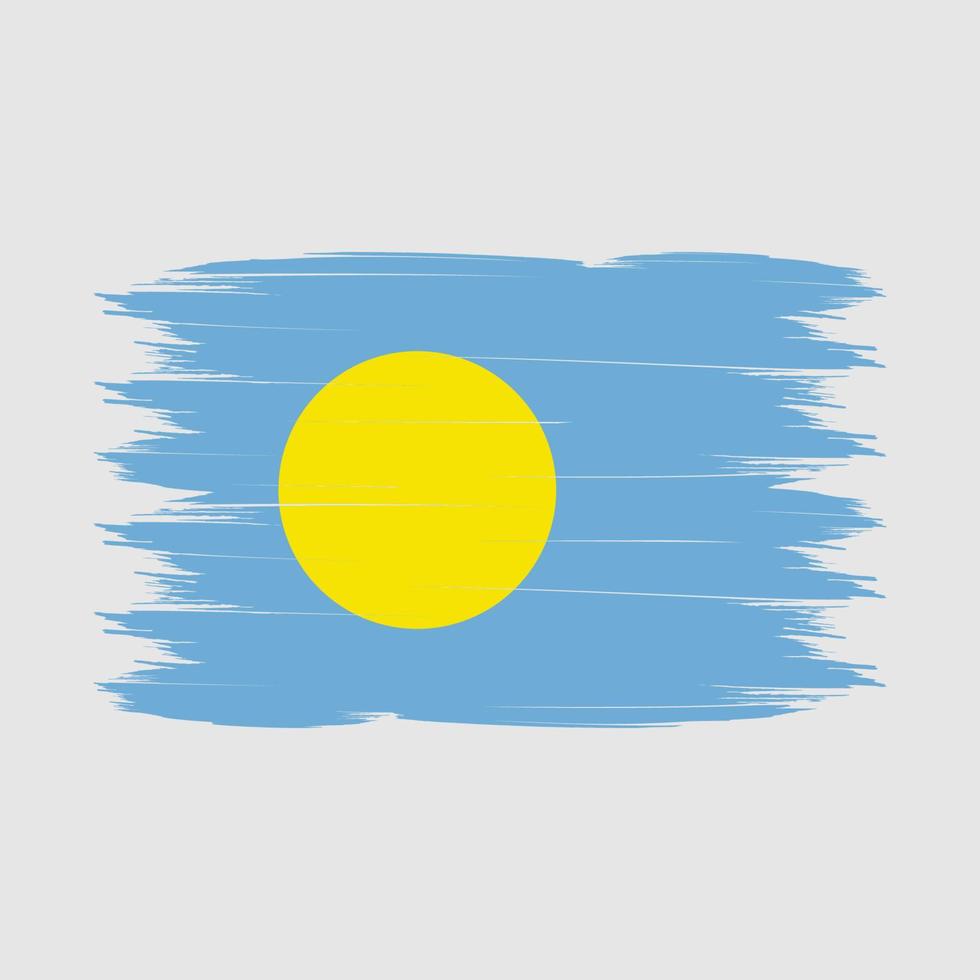 Palau Flag Brush Vector