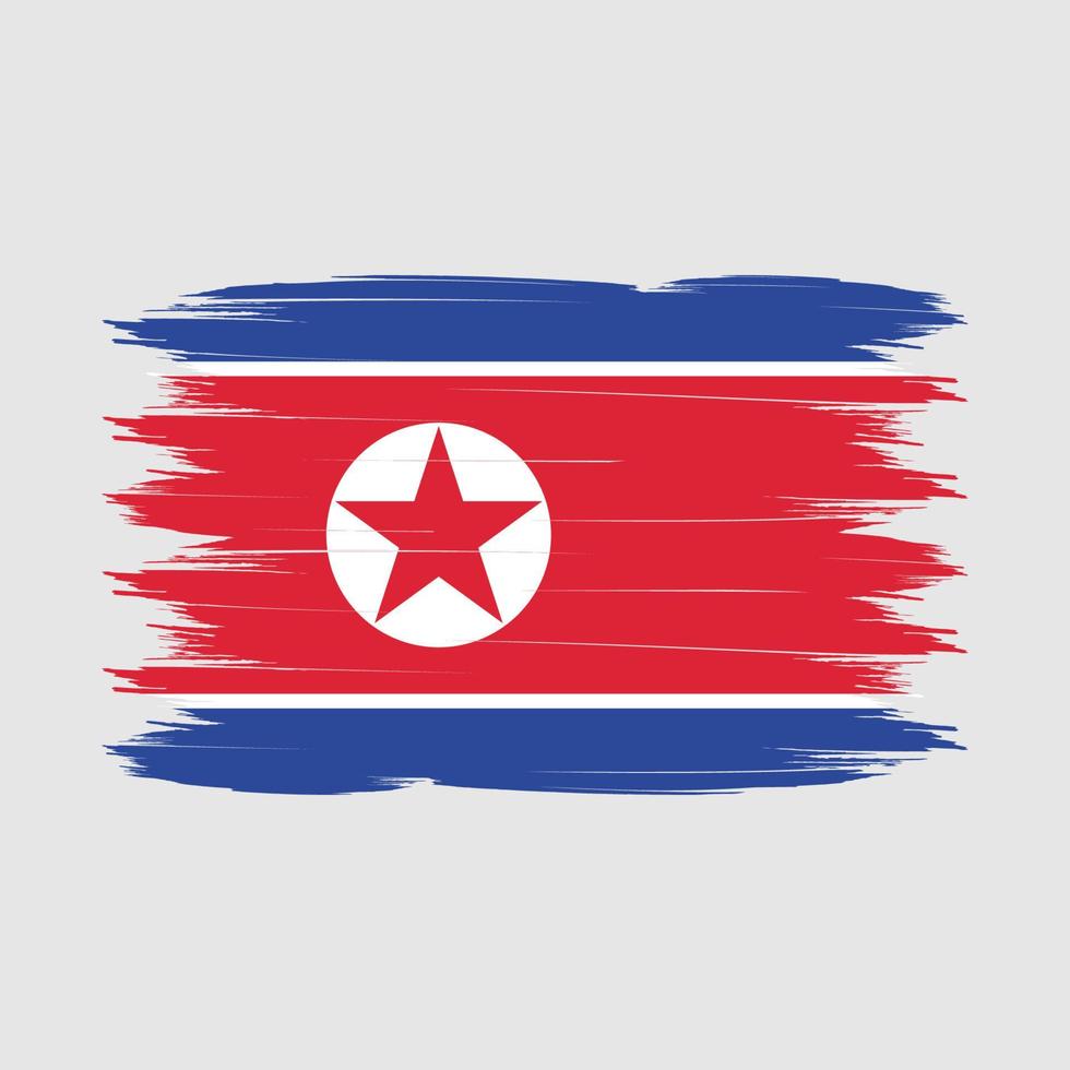North Korea Flag Brush Vector