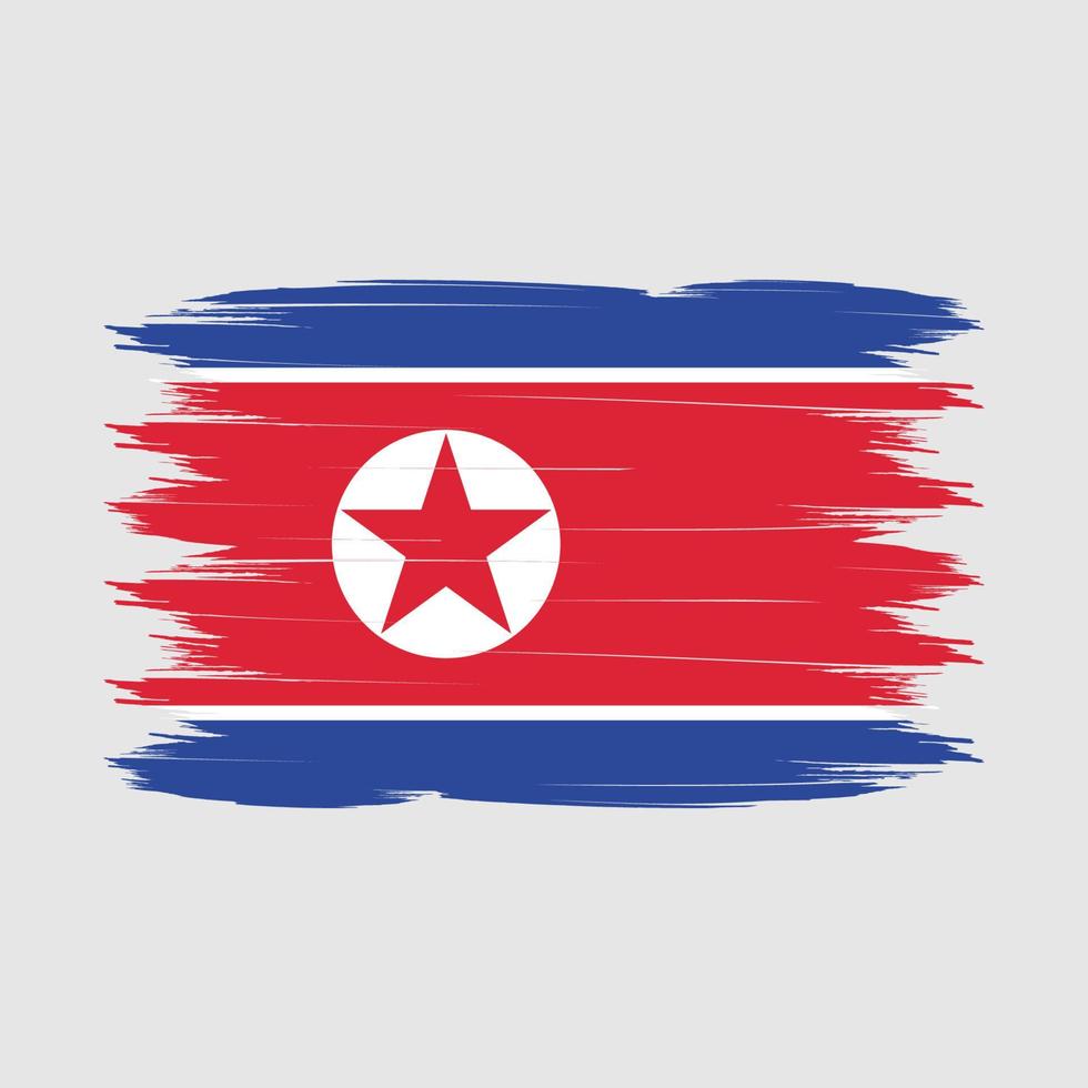 vector de pincel de bandera de corea del norte