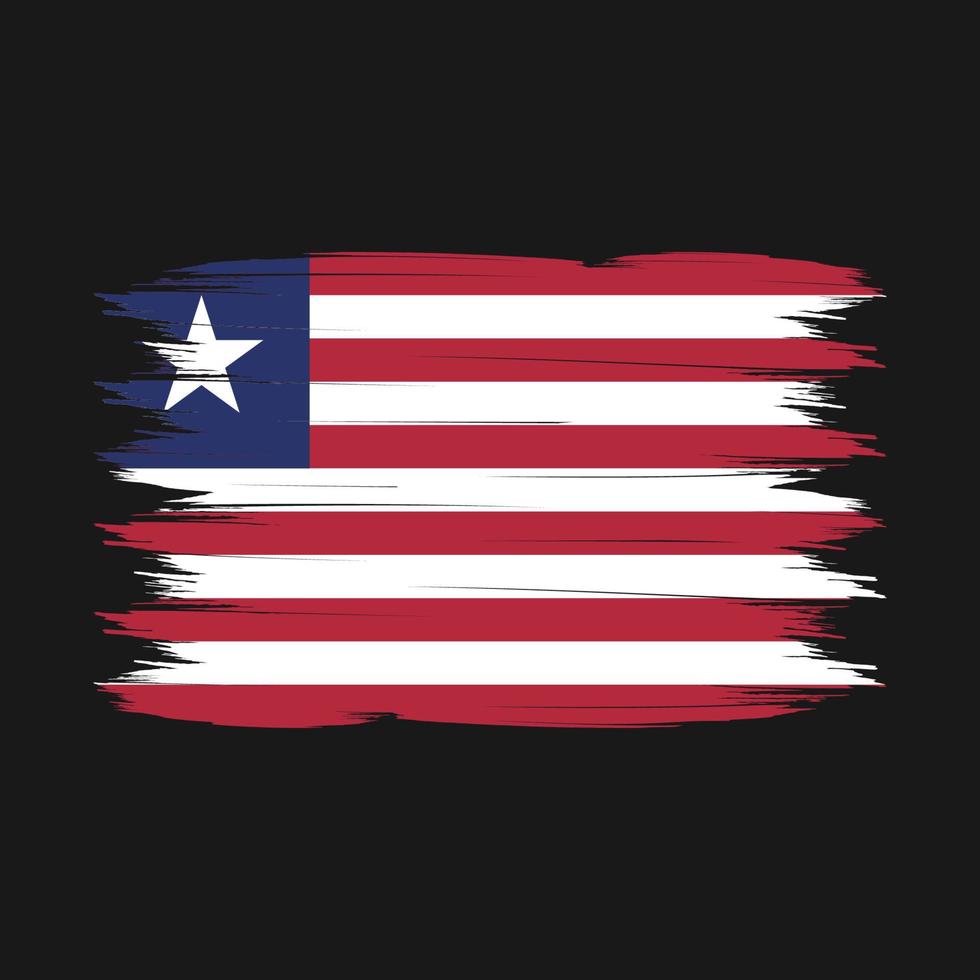 Liberia Flag Brush Vector
