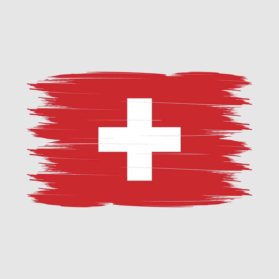 vector de pincel de bandera de suiza