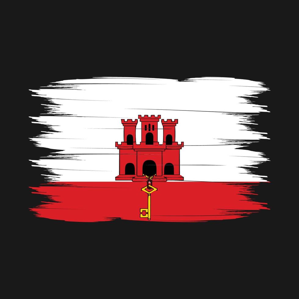 Gibraltar Flag Brush Vector