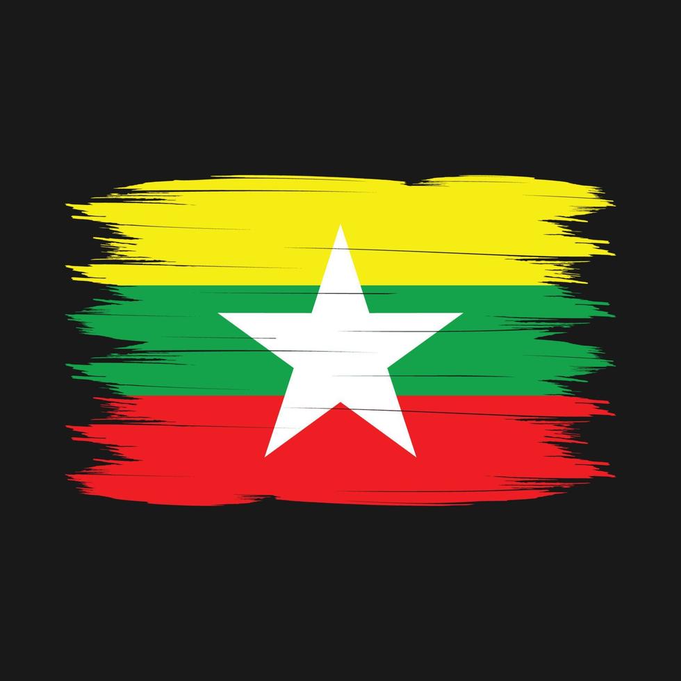 Myanmar Flag Brush Vector