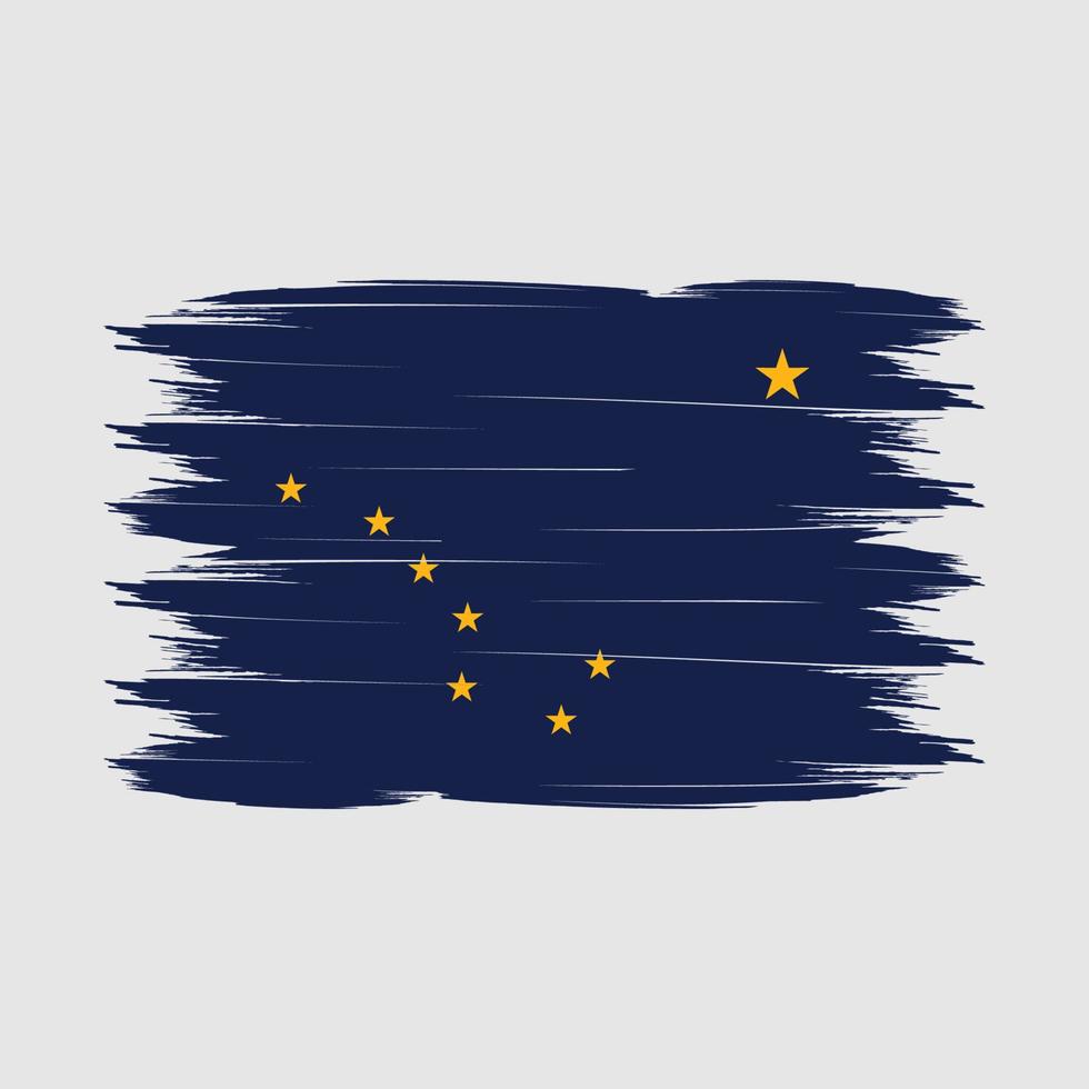 vector de pincel de bandera de alaska