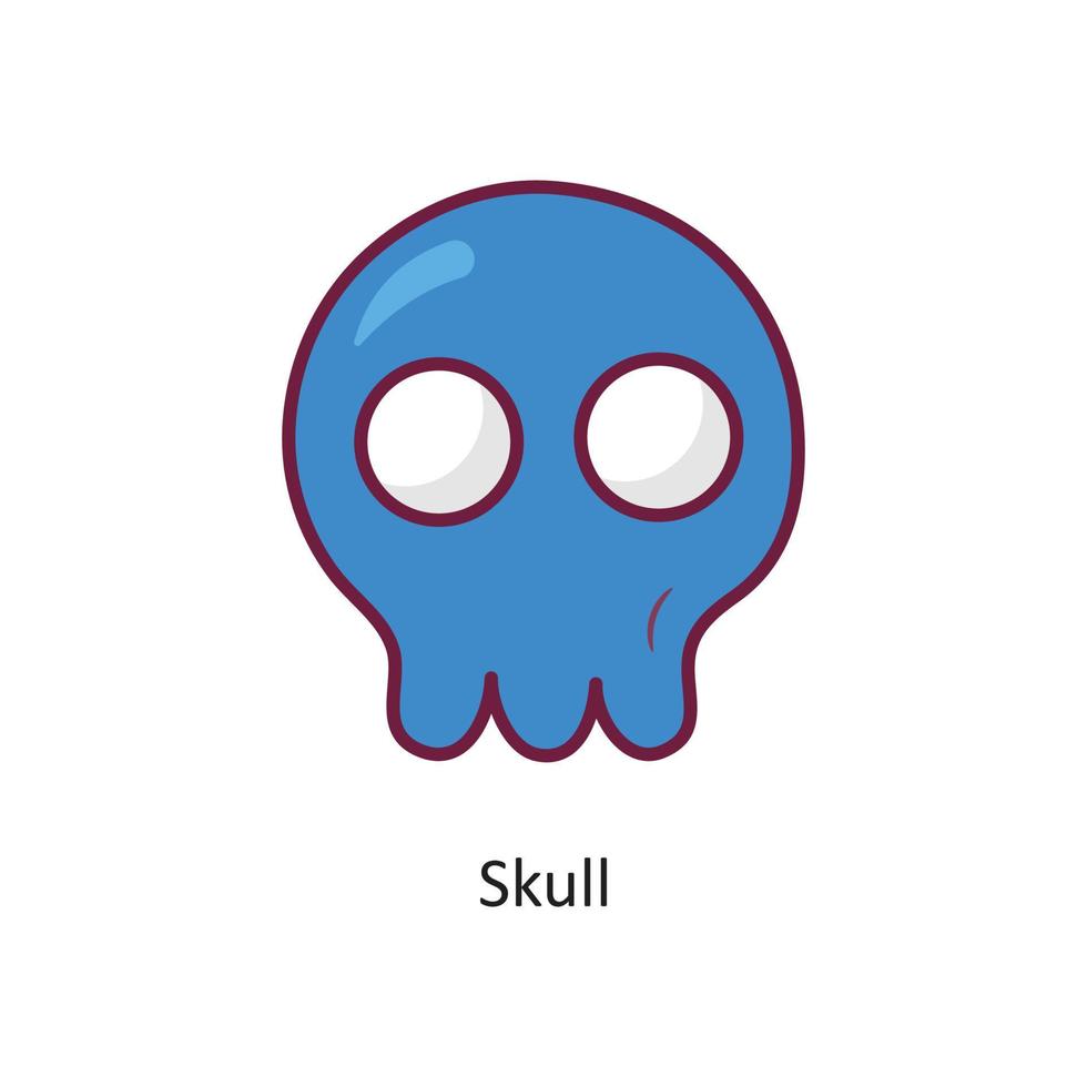 Skull vector filled outline Icon Design illustration. Gaming Symbol on White background EPS 10 File