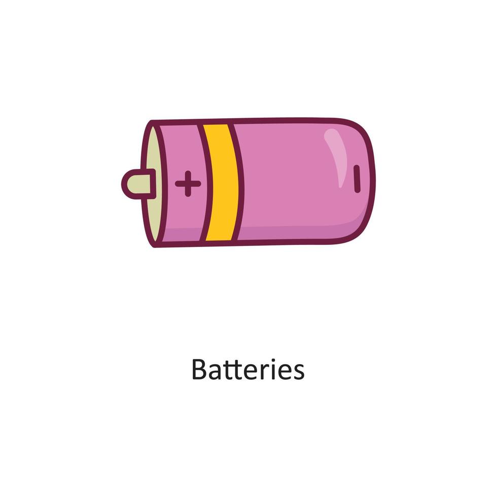 Batteries vector filled outline Icon Design illustration. Gaming Symbol on White background EPS 10 File
