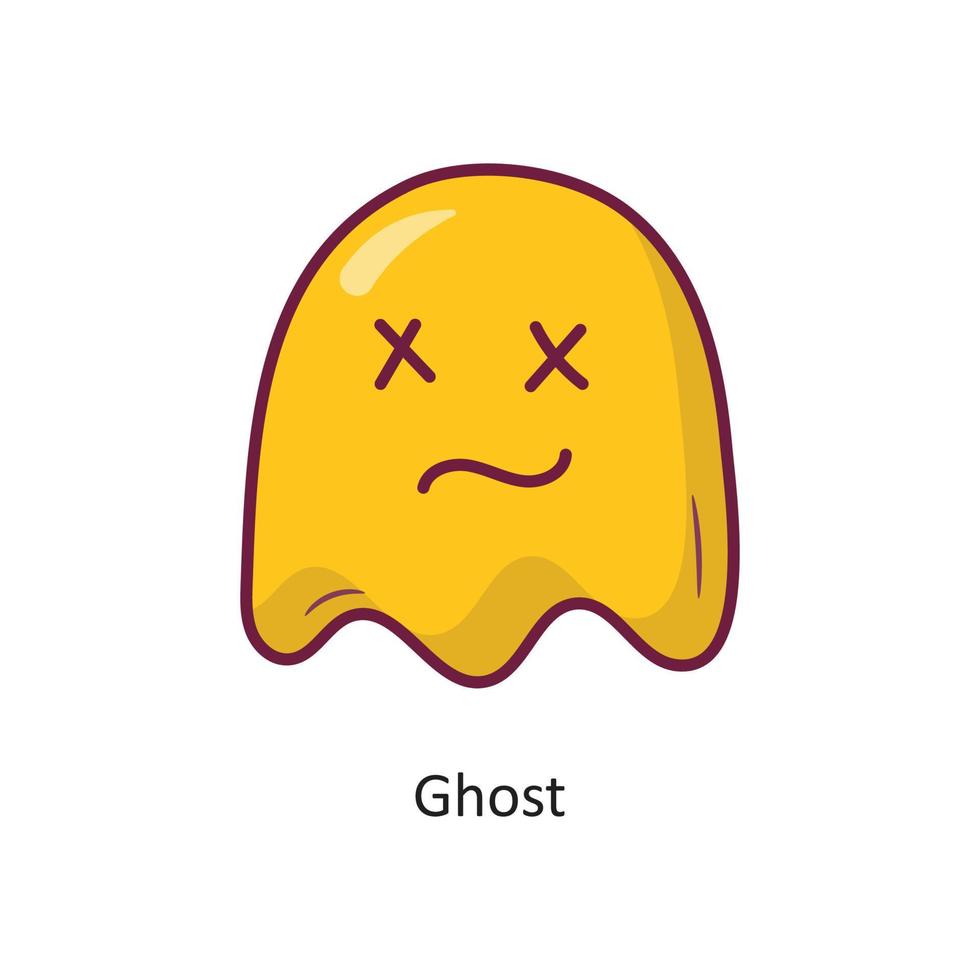 Ghost vector filled outline Icon Design illustration. Gaming Symbol on White background EPS 10 File