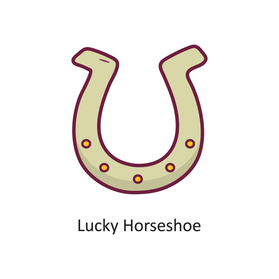 Lucky Horseshoe vector filled outline Icon Design illustration. Gaming Symbol on White background EPS 10 File