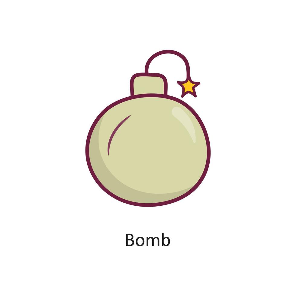 ilustración de diseño de icono de contorno lleno de vector de bomba. símbolo de juego en el archivo eps 10 de fondo blanco