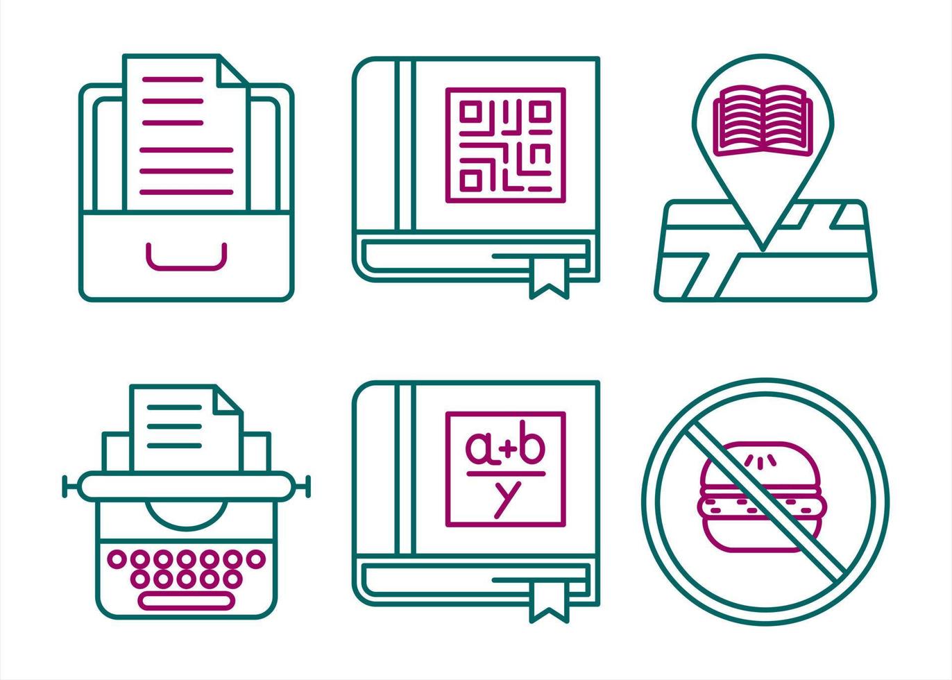 conjunto de iconos de vector de biblioteca