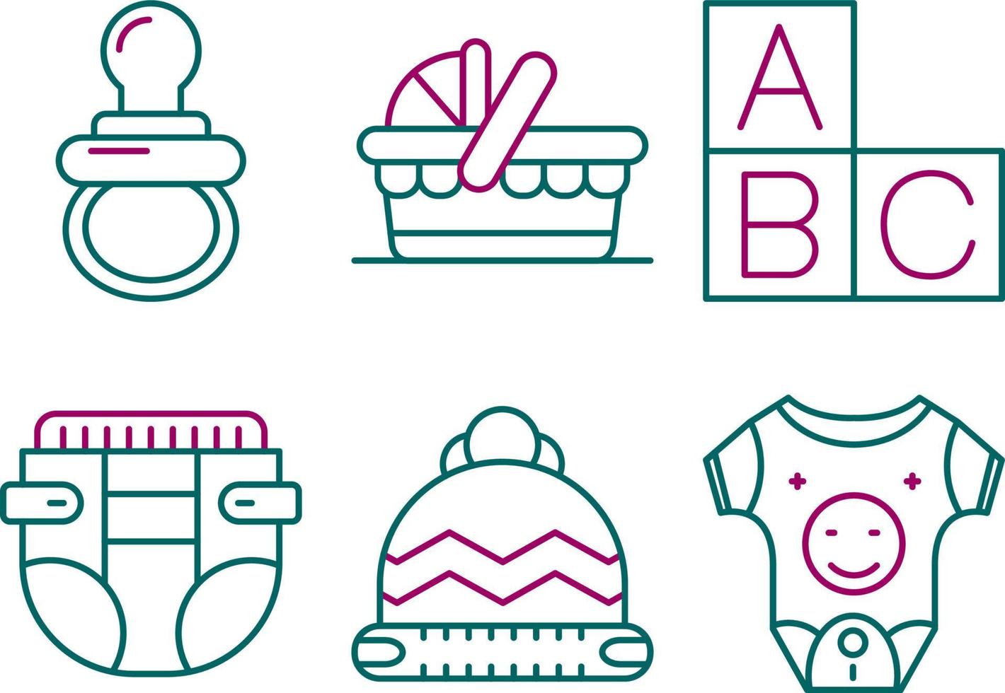 conjunto de iconos de vector de bebé