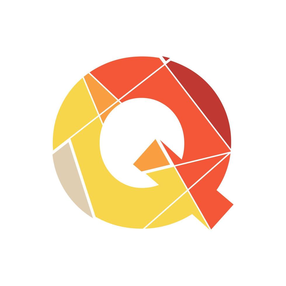 logotipo de mosaico q inicial vector