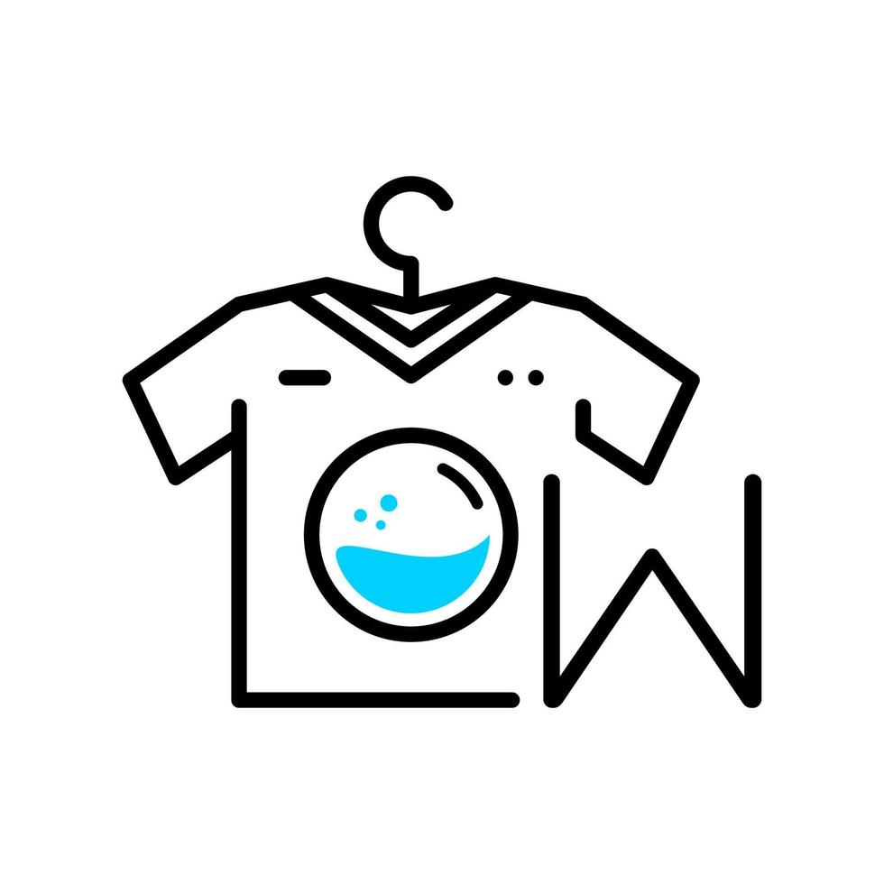 Initial W Laundry Logo vector