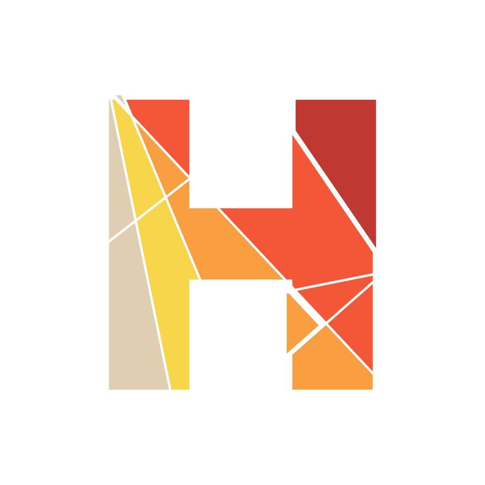logotipo de mosaico h inicial vector