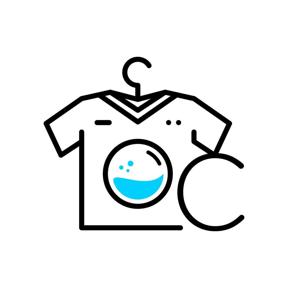 Initial C Laundry Logo vector
