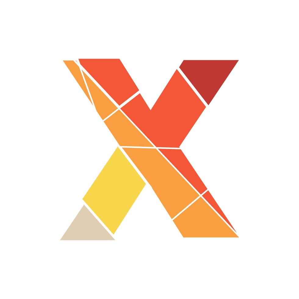 logotipo de mosaico inicial x vector