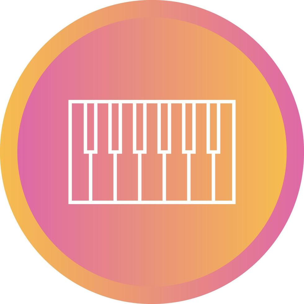 Beautiful Piano Keys Line Vector Icon