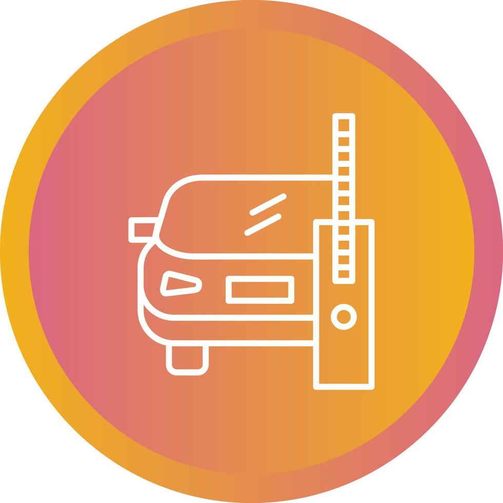 Beautiful Car with sign board Vector line icon