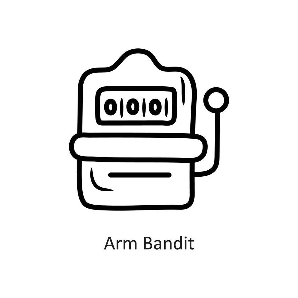 Arm Bandit vector outline Icon Design illustration. Gaming Symbol on White background EPS 10 File