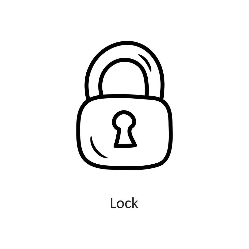lock vector outline Icon Design illustration. Gaming Symbol on White background EPS 10 File