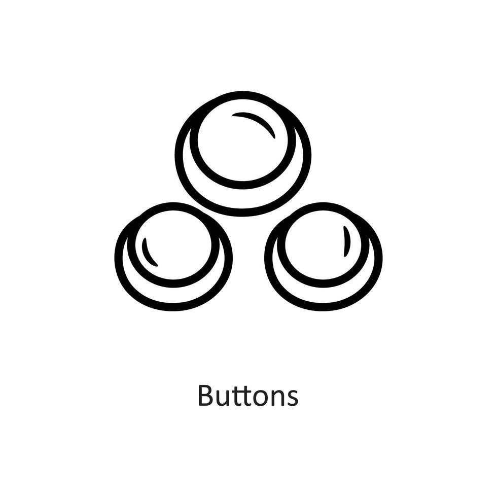 Ilustración de diseño de iconos de contorno vectorial de botones. símbolo de juego en el archivo eps 10 de fondo blanco vector