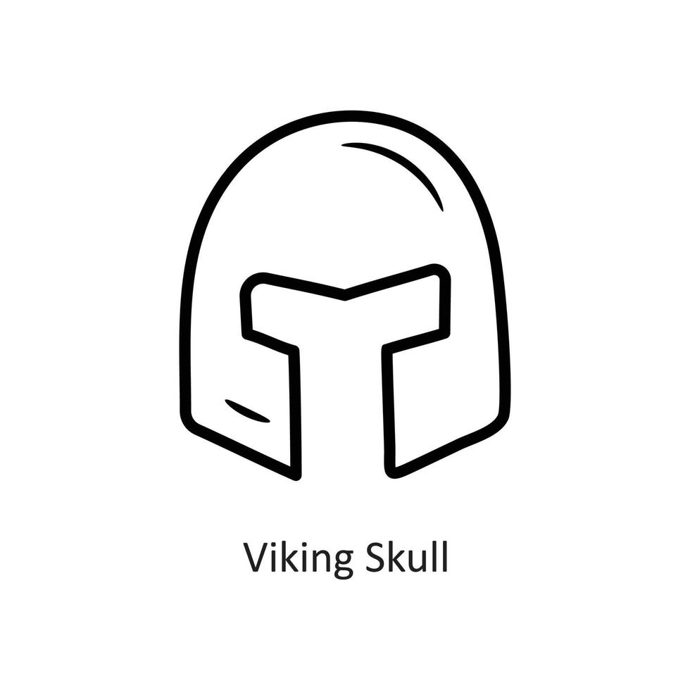 Viking Skull vector outline Icon Design illustration. Gaming Symbol on White background EPS 10 File