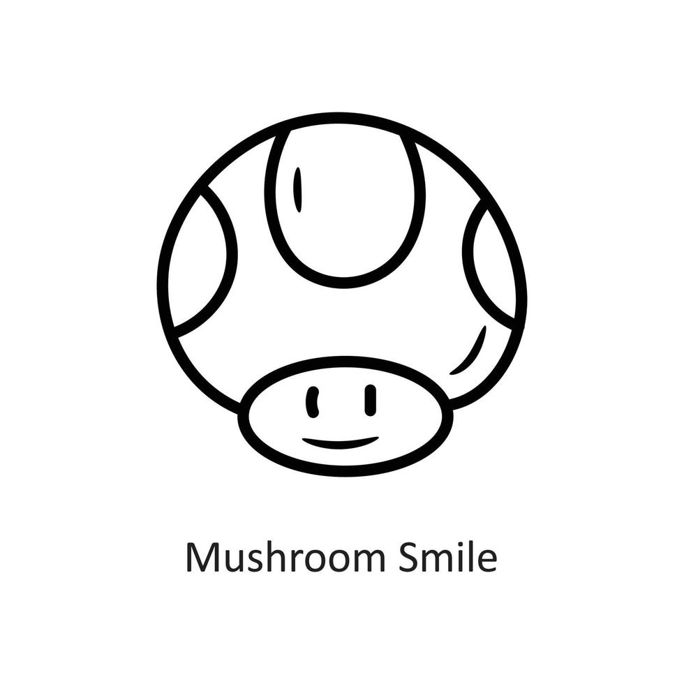 Mushroom smile  vector outline Icon Design illustration. Gaming Symbol on White background EPS 10 File