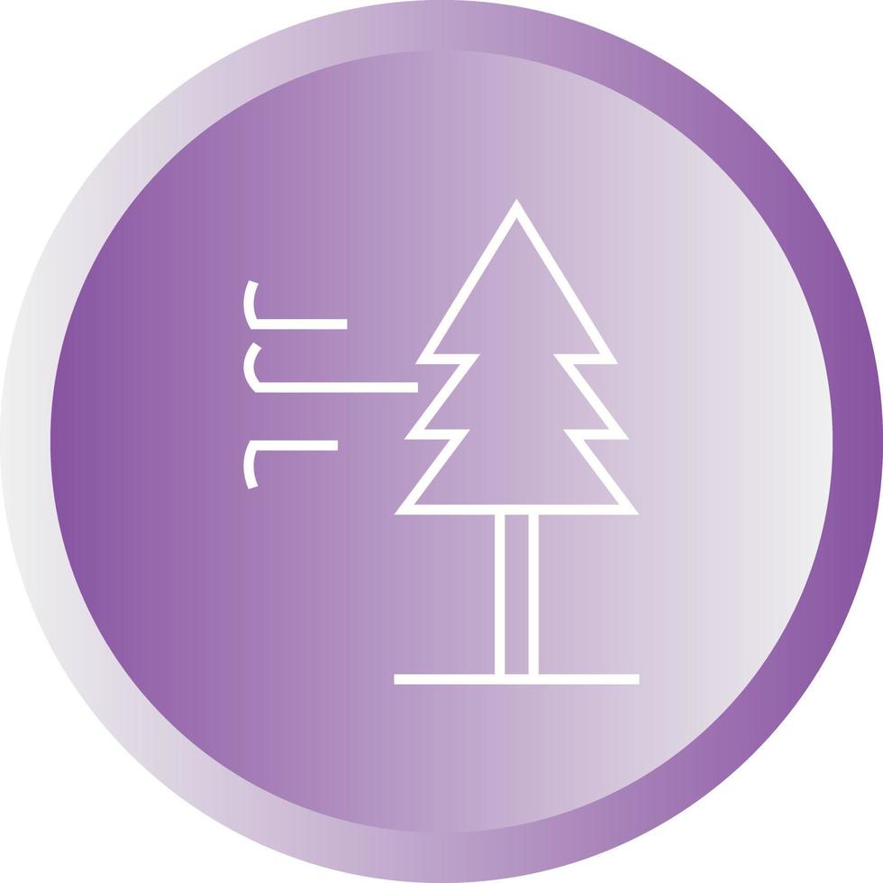 Beautiful Tree In Wind Line Vector Icon