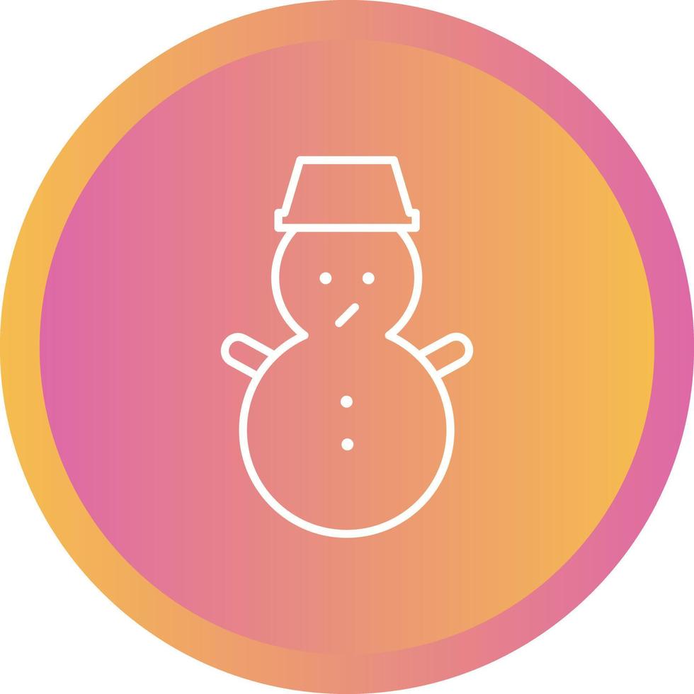 Beautiful Snowman Line Vector Icon