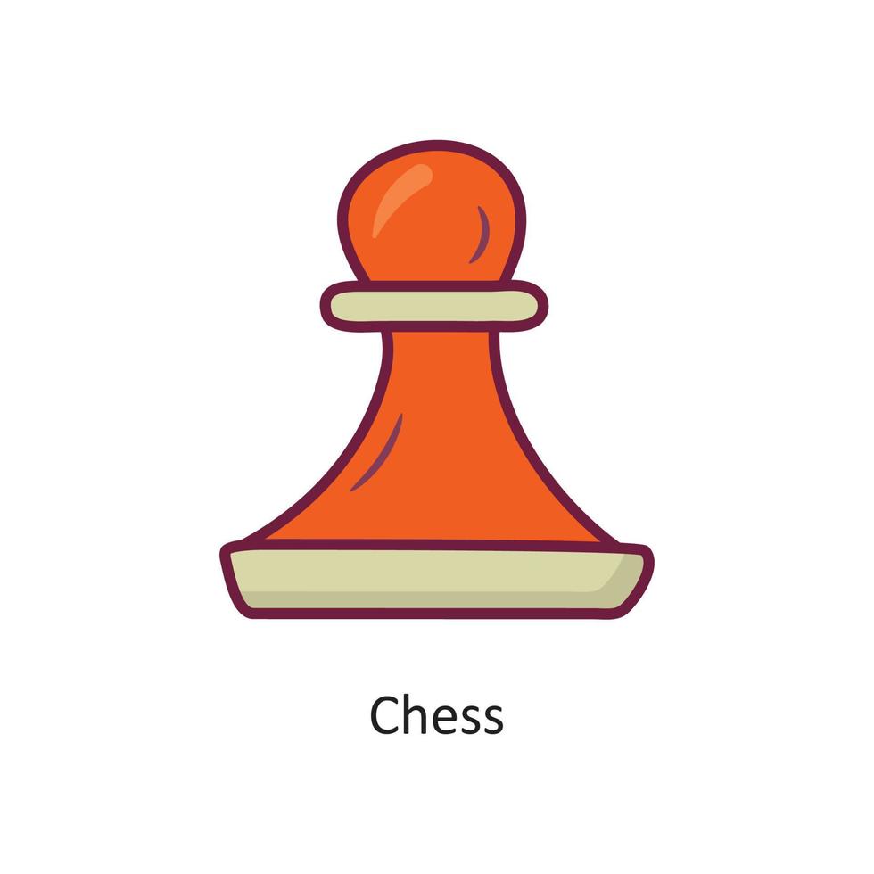 ilustración de diseño de icono de contorno lleno de vector de ajedrez. símbolo de juego en el archivo eps 10 de fondo blanco