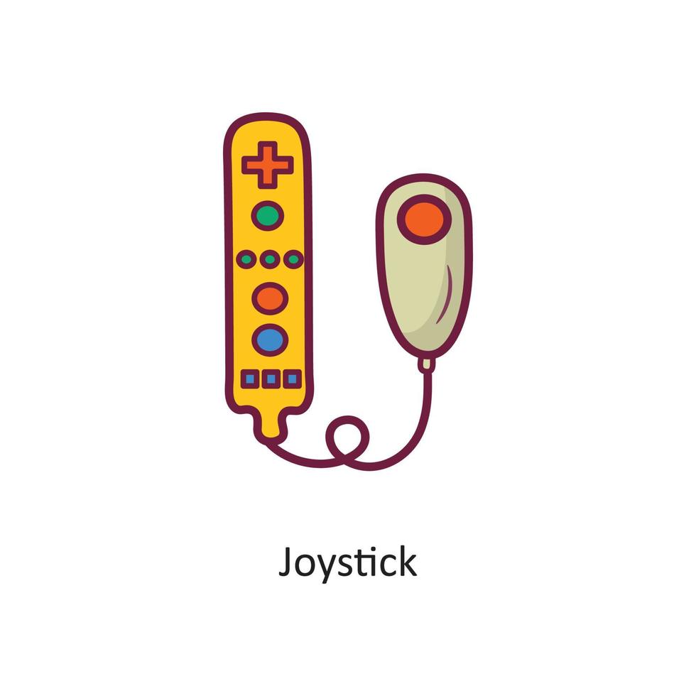 ilustración de diseño de icono de contorno lleno de vector de joystick. símbolo de juego en el archivo eps 10 de fondo blanco