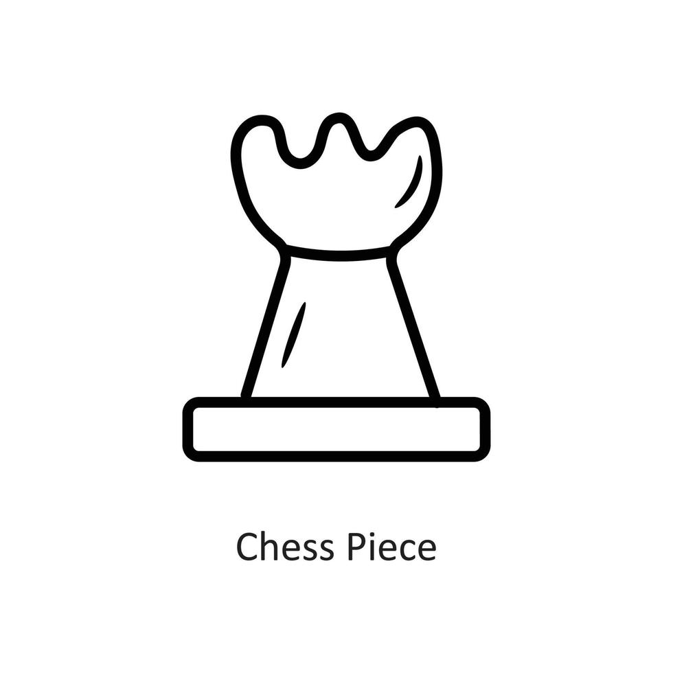 ilustración de diseño de icono de contorno de vector de pieza de ajedrez. símbolo de juego en el archivo eps 10 de fondo blanco
