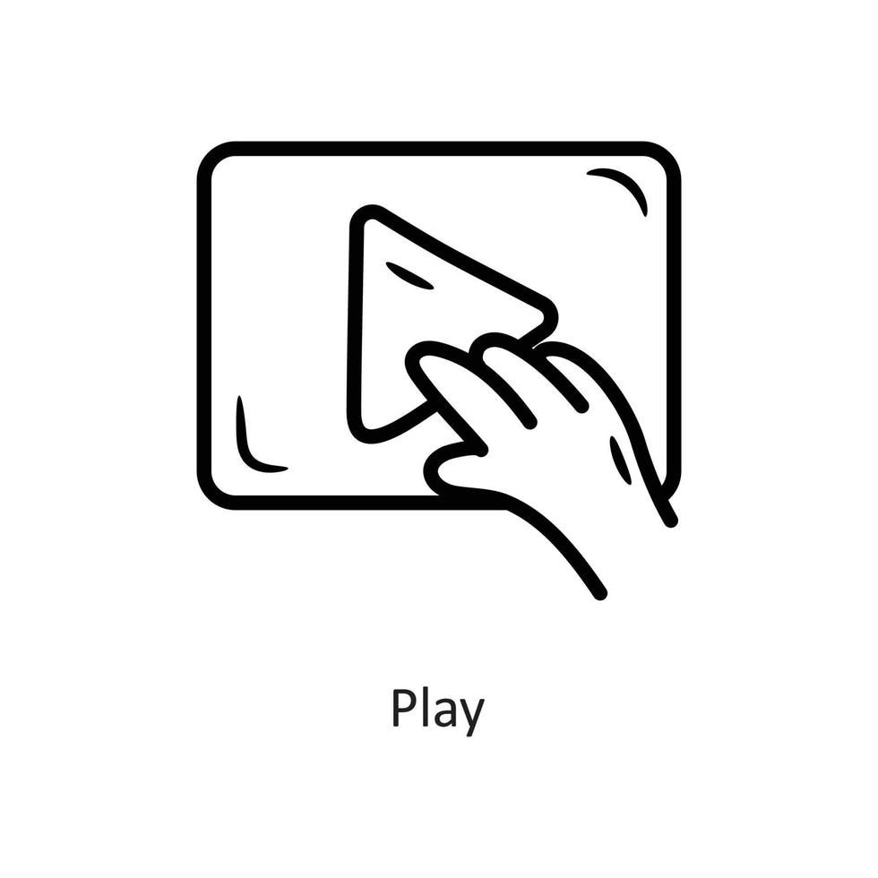 Play vector outline Icon Design illustration. Gaming Symbol on White background EPS 10 File