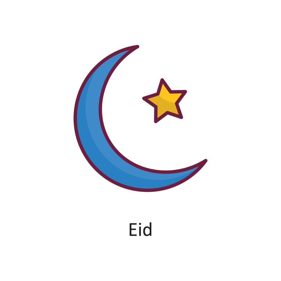 Eid vector filled outline Icon Design illustration. Holiday Symbol on White background EPS 10 File
