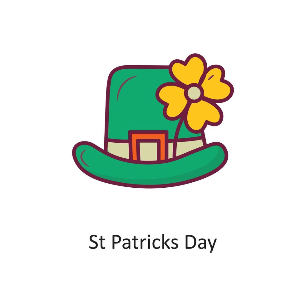 Ilustración de diseño de icono de contorno lleno de vector del día de San Patricio. símbolo de vacaciones en el archivo eps 10 de fondo blanco