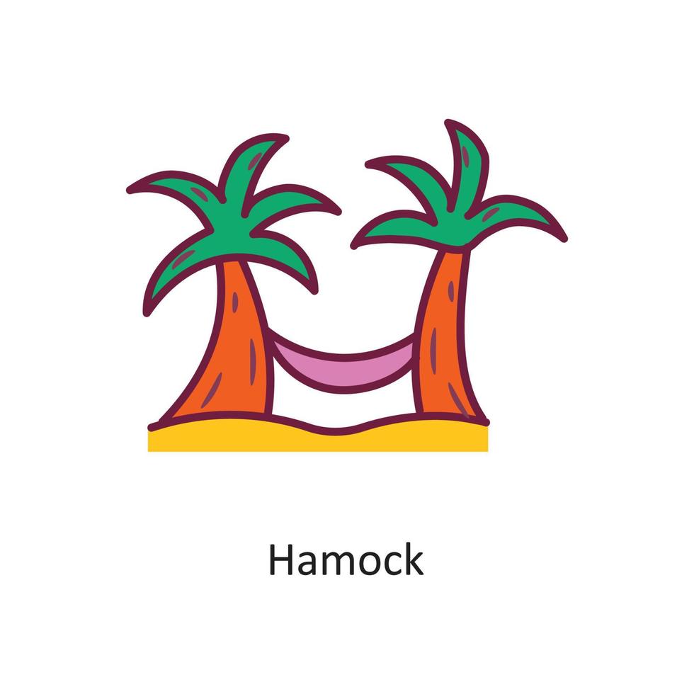 Hamock vector filled outline Icon Design illustration. Holiday Symbol on White background EPS 10 File