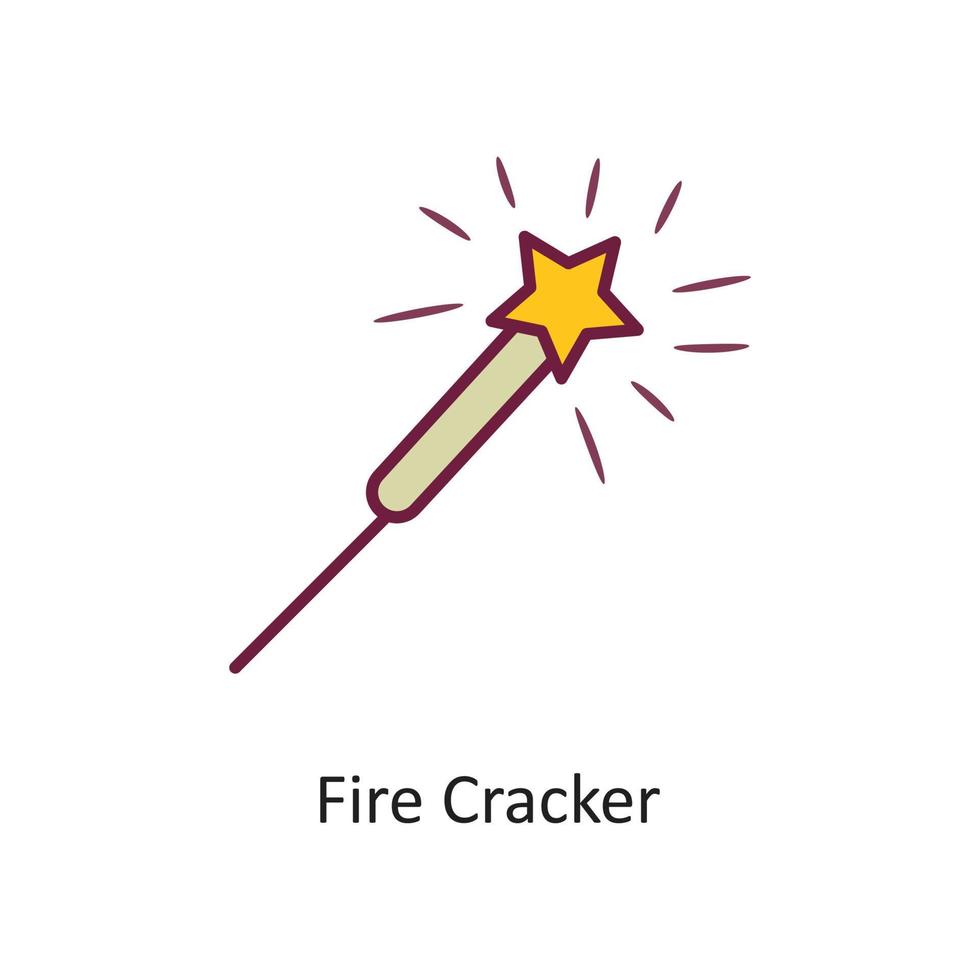 Fire Cracker vector filled outline Icon Design illustration. Holiday Symbol on White background EPS 10 File