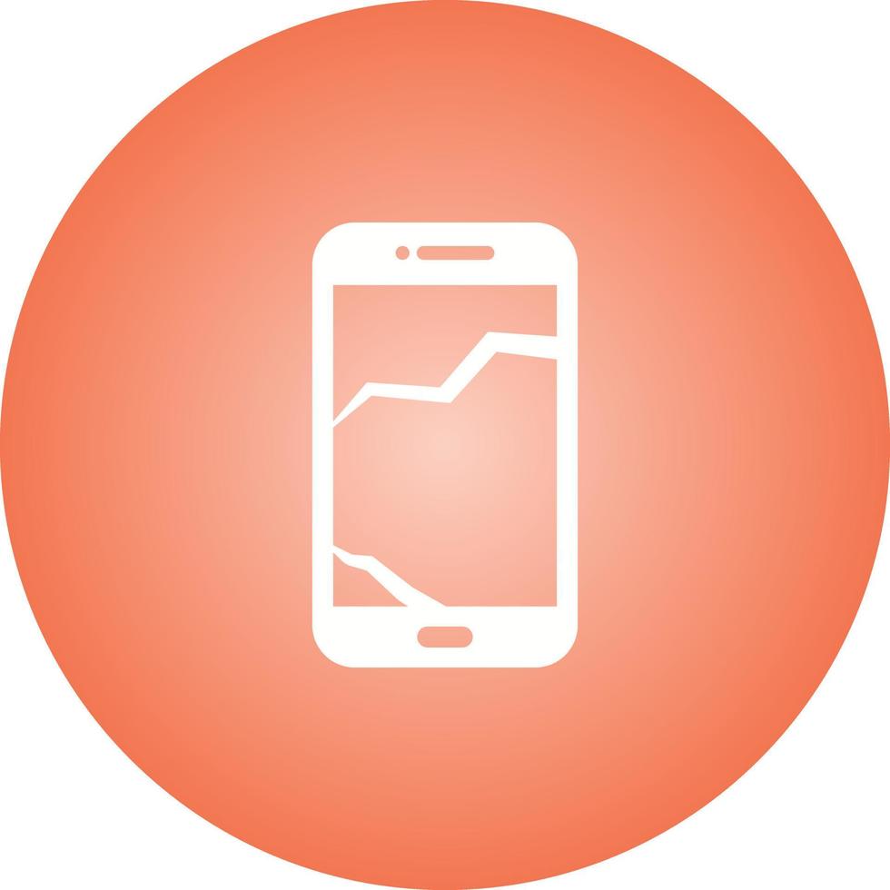 Unique Broken Cell Phone Vector Glyph Icon