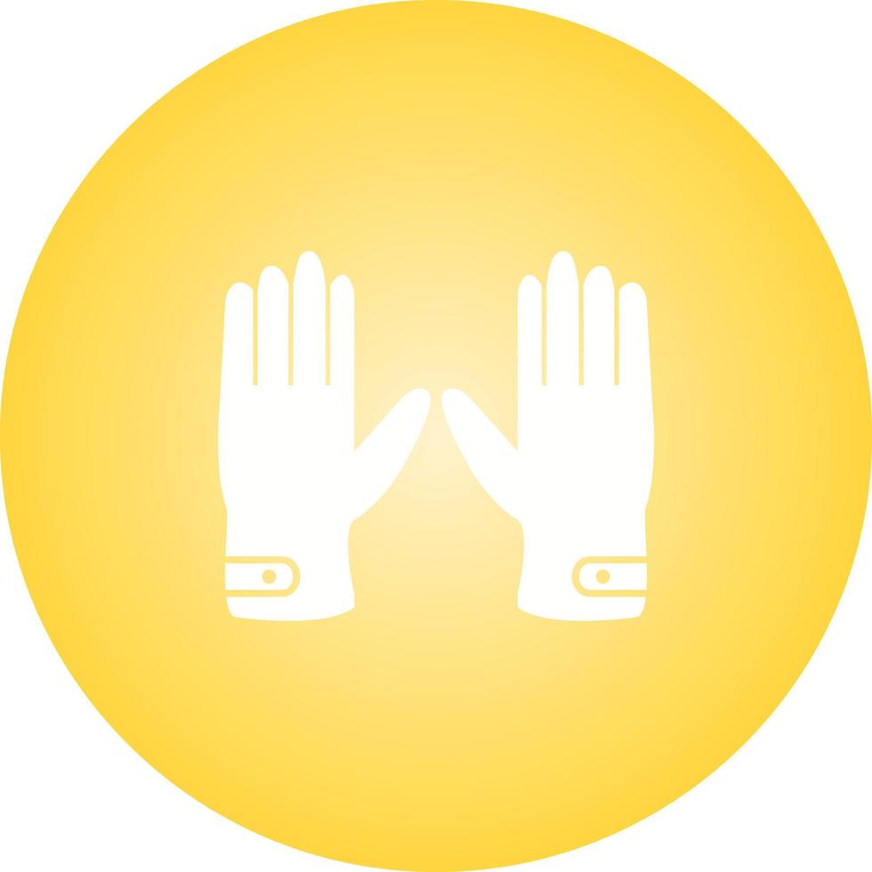 icono de glifo de vector de guantes de cuero únicos
