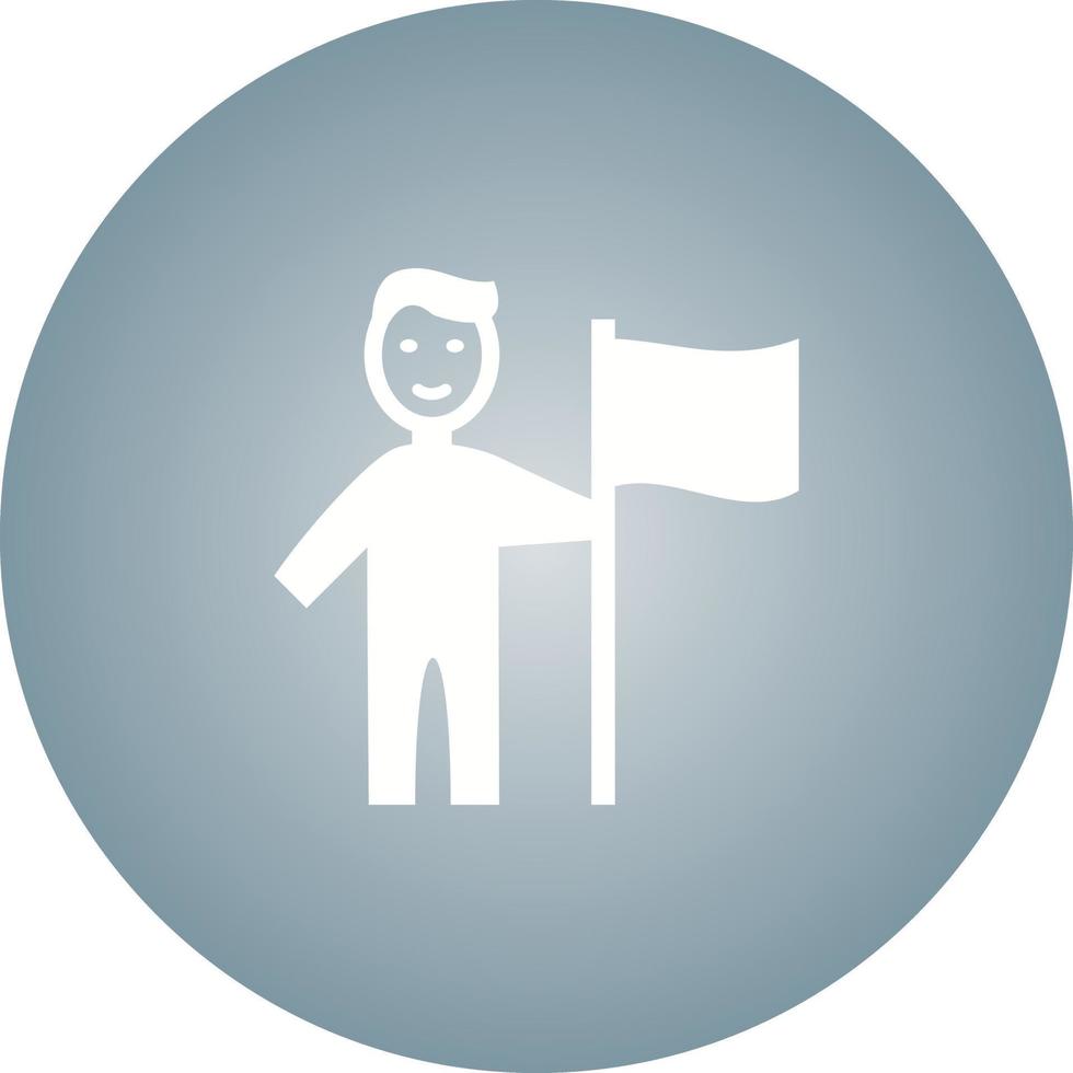 Unique Man With Flag Vector Glyph Icon