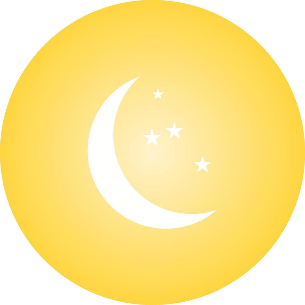 icono único de glifo vectorial de luna y estrellas vector