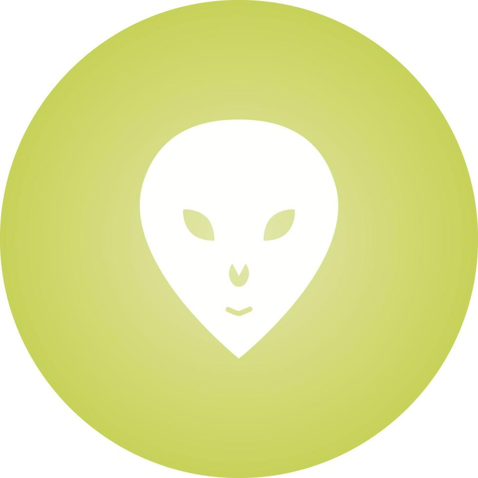 icono de glifo de vector de cara alienígena único