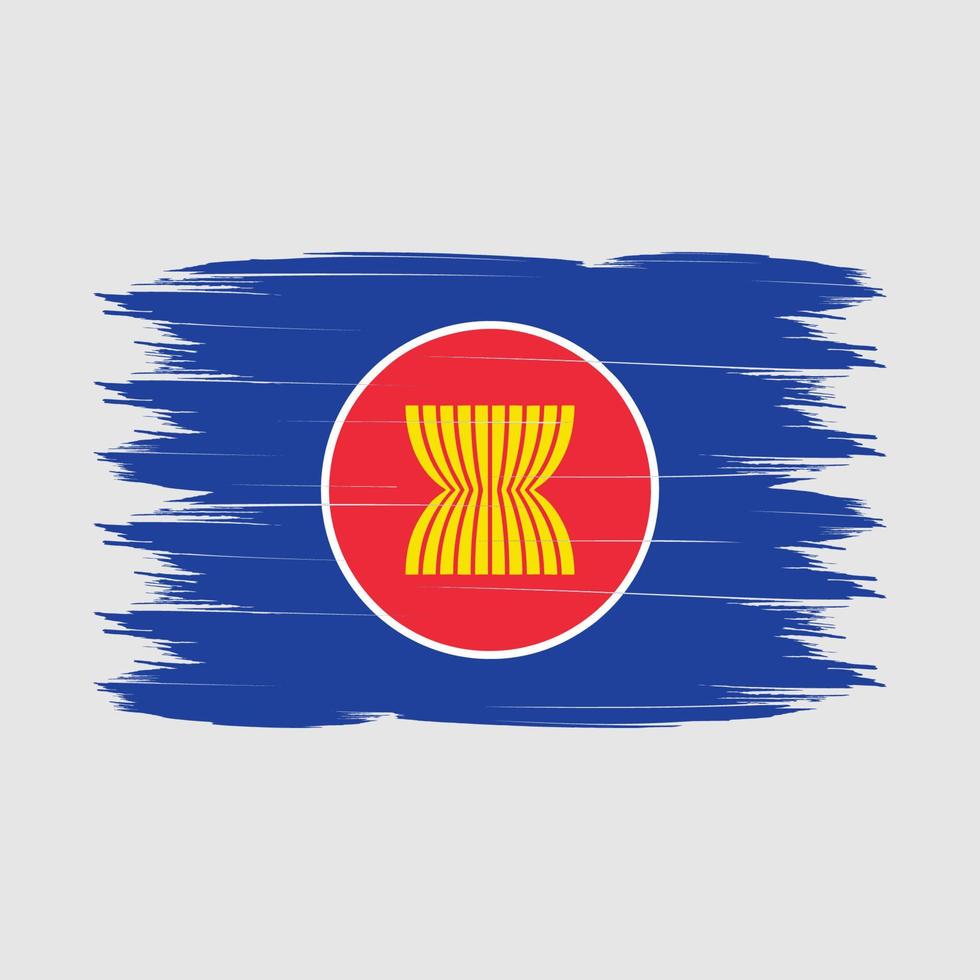 vector de pincel de bandera de la asean