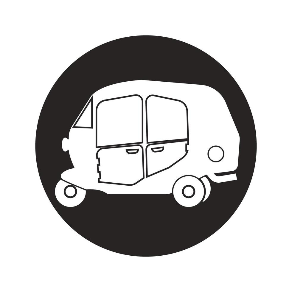 rickshaw icon vector