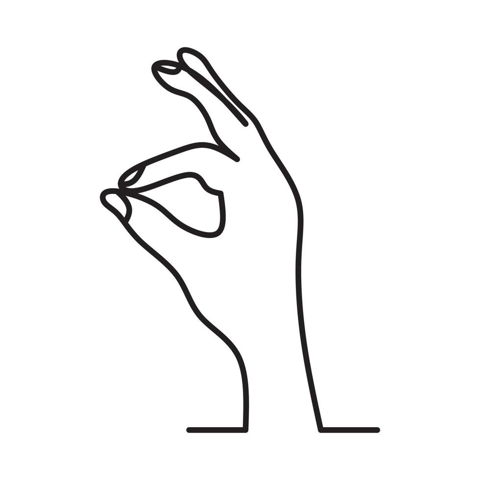 ok hand icon line art vector