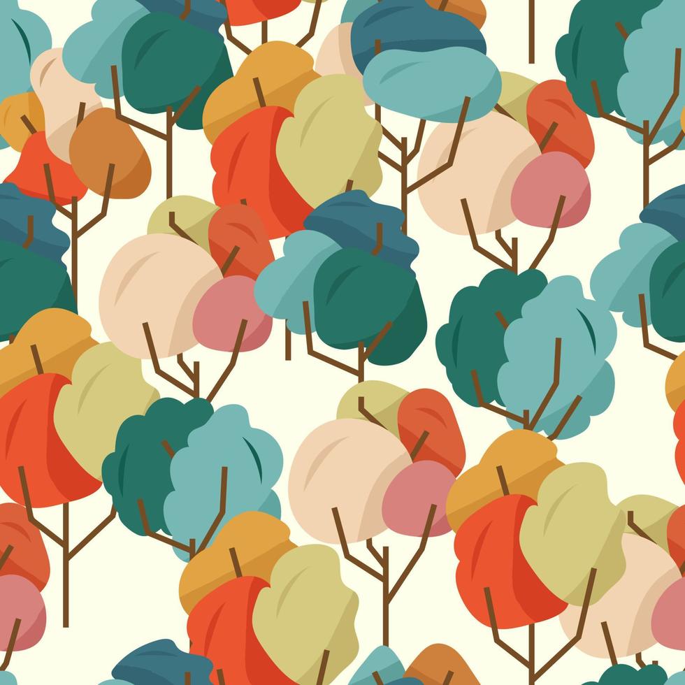 Seamless pattern with colorful trees vector