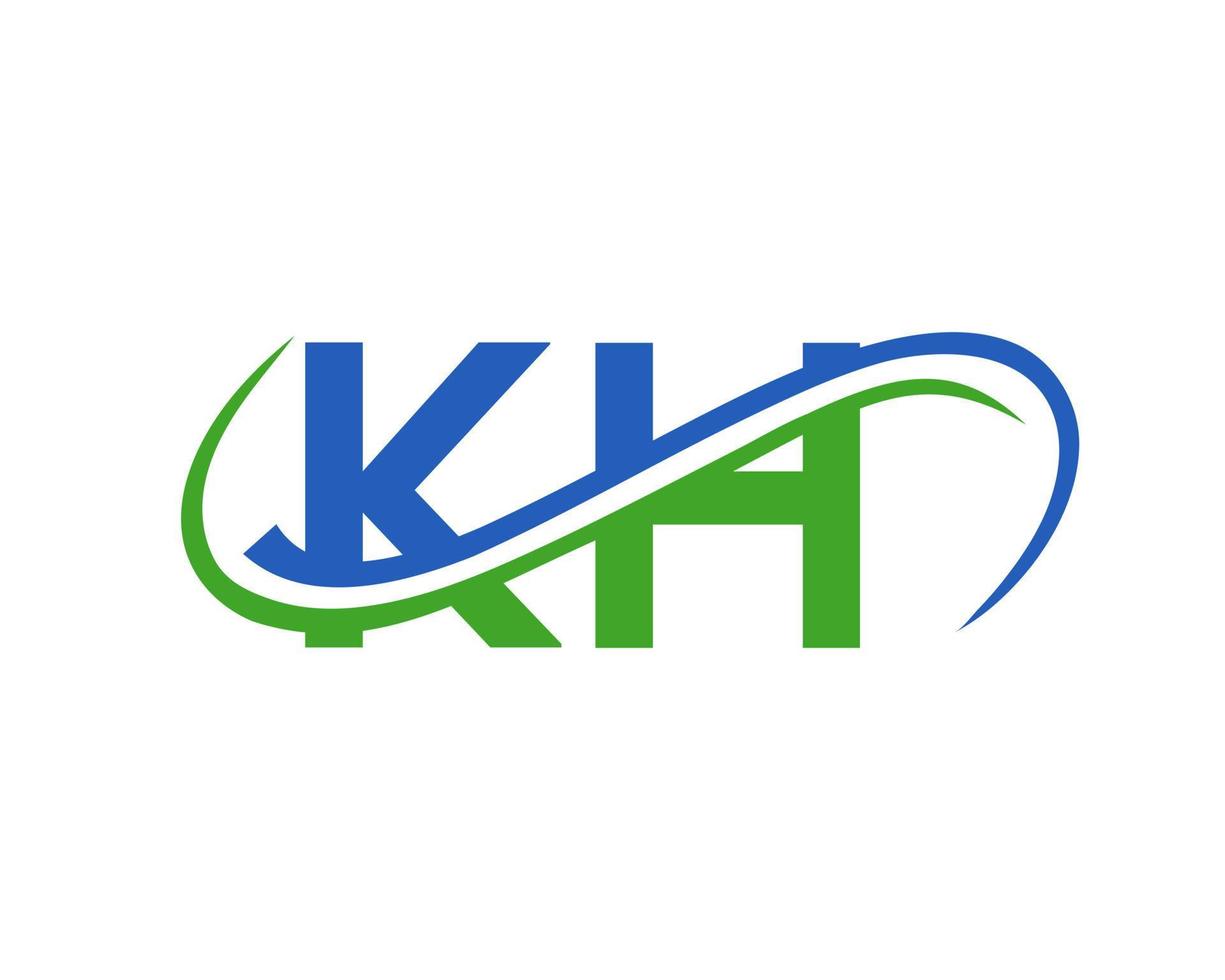 diseño del logotipo de la letra kh para la plantilla vectorial de la empresa financiera, de desarrollo, de inversión, inmobiliaria y de gestión vector